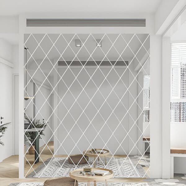 3D polished diamond shaped mirror stickers (32 pcs.)