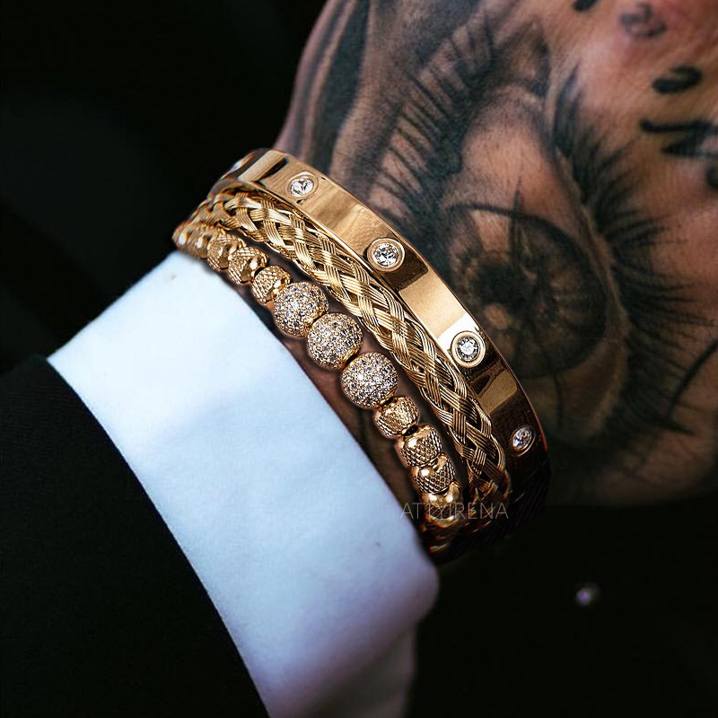 3 bolas de diamante dez diamantes pulseira conjunto