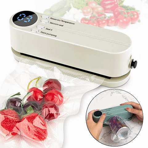 Mini máquina de vedação a vácuo sem fio 3 em 1 - mantenha seus alimentos frescos!